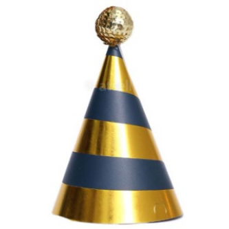 Party Hat - Gold Stripe